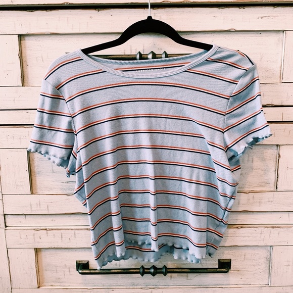 American Eagle Outfitters Tops - lettuce edge striped tee ✰